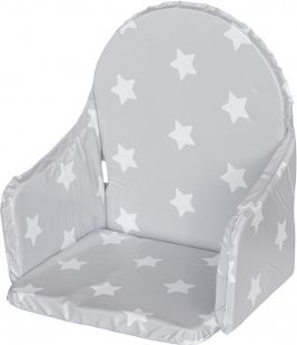 Vložka do dřevěných jídelních židliček typu New Baby Victory šedá hvězdičky bílé, Šedá - obrázek 1