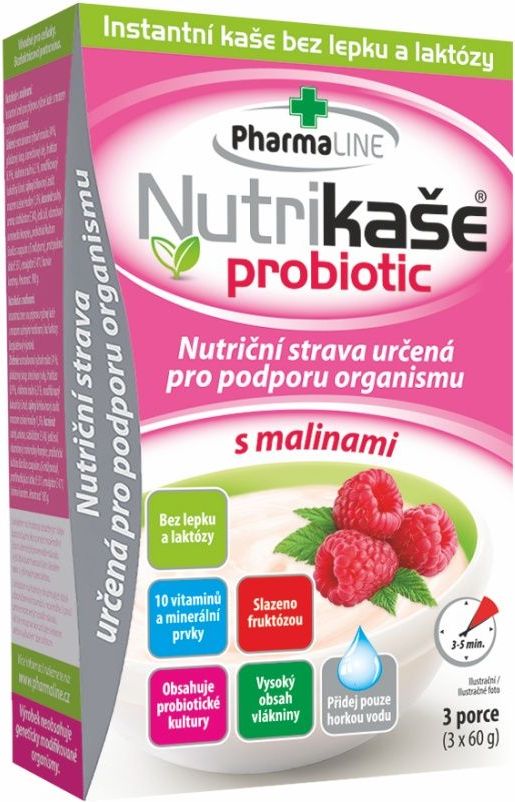 Nutrikaše probiotic s malinami 3x60 g - obrázek 1