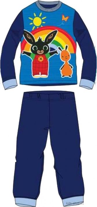 Setino - Chlapecké / dětské bavlněné pyžamo zajíček Bing a Flop - tm. modré 104 - obrázek 1