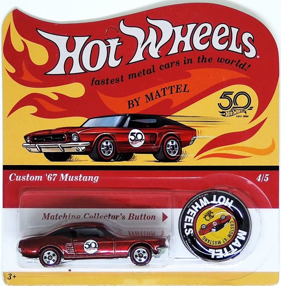 Mattel HOT WHEELS - Custom '67 Mustang + sběratelský odznak - obrázek 1