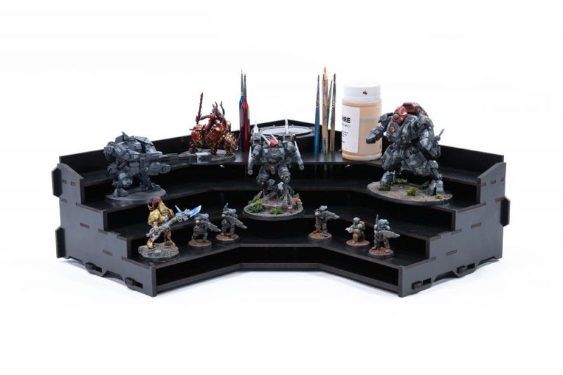 Kraken Wargames Black Paint Rack: Eck Farbregal Top (Tribüne) - obrázek 1
