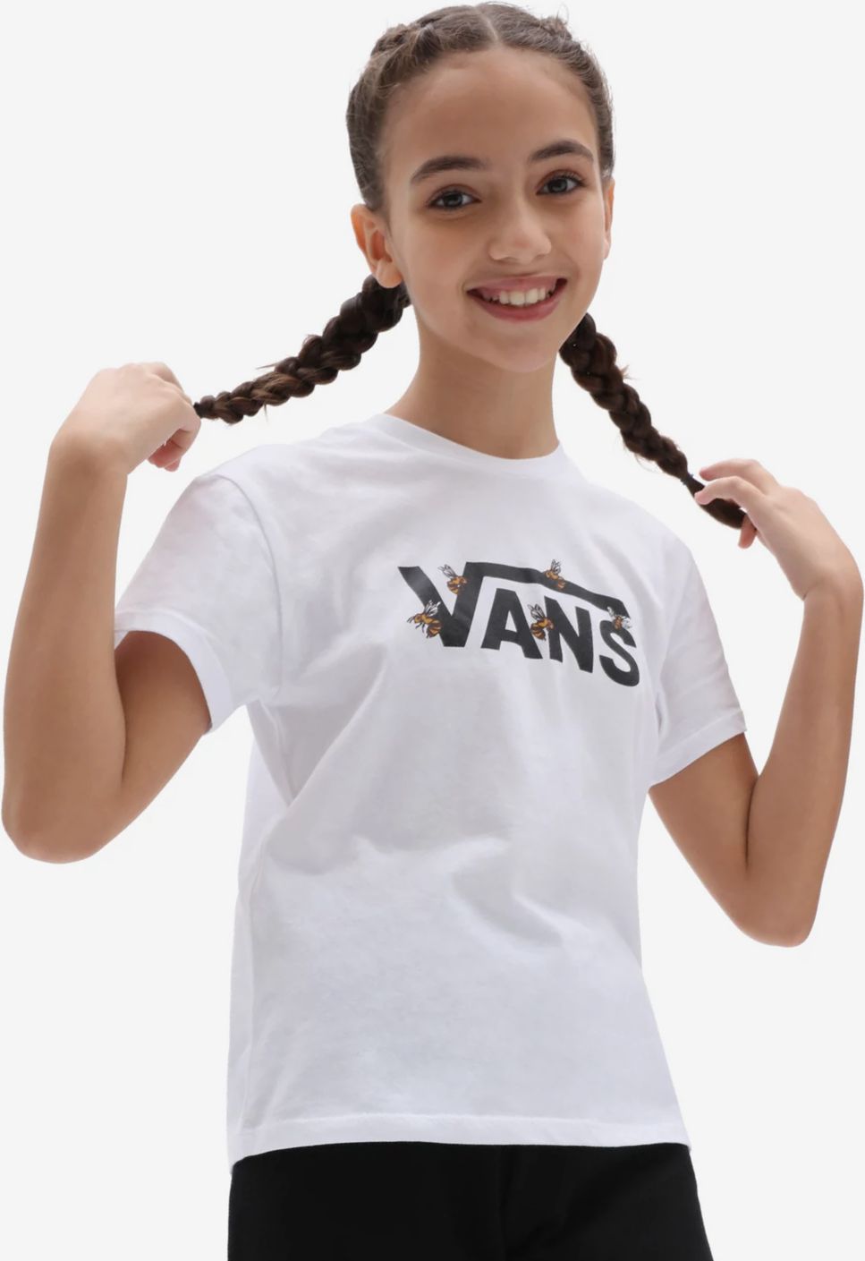 Bílé holčičí tričko VANS Bee Check - 134 - obrázek 1