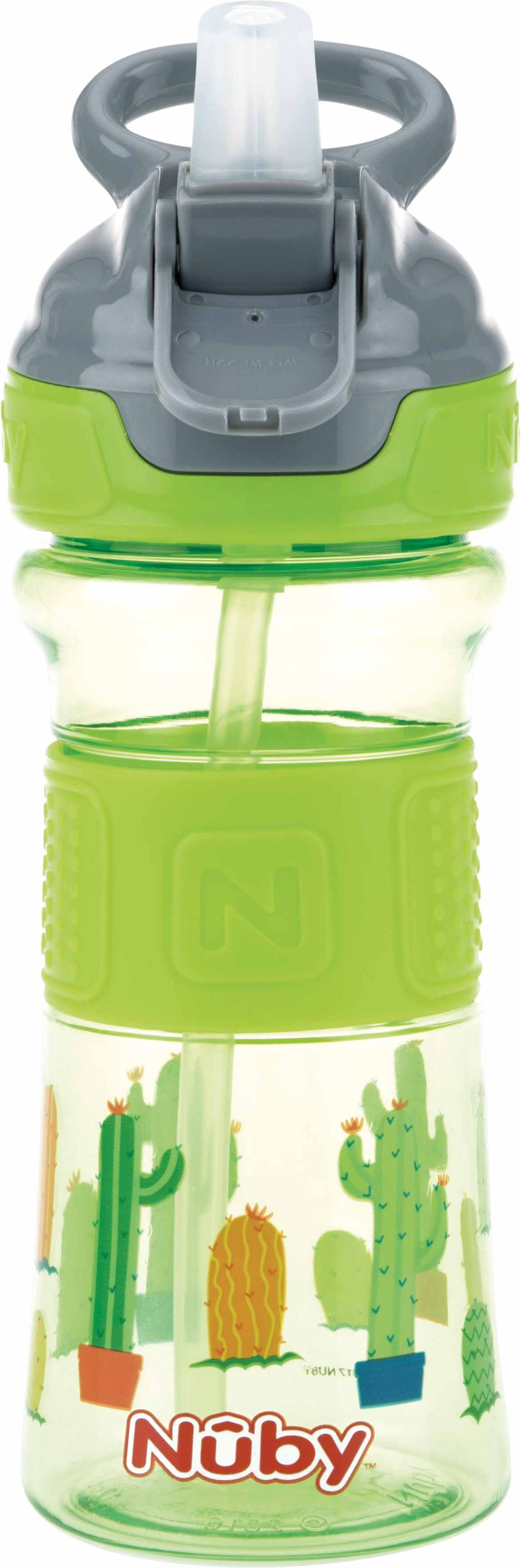 NUBY Láhev sportovní s měkkým sklápěcím brčkem 360 ml, zelená, 3+ - obrázek 1