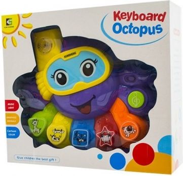 Euro Baby Interaktivní hračka s melodií - Keyboard Chobotnice - fialová - obrázek 1