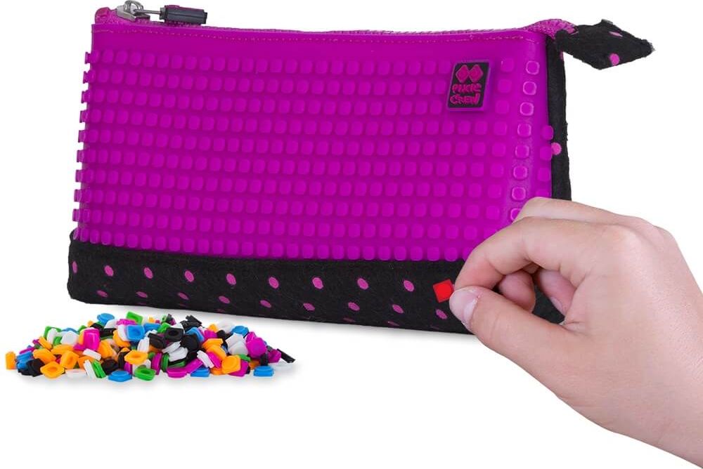 PIXIE CREW velké pouzdro ČERNÉ S FUCHSIOVÝM PUNTÍKEM - obrázek 1