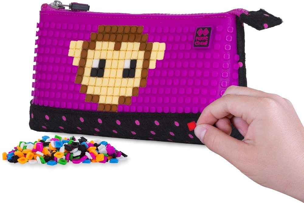 PIXIE CREW velké pouzdro ČERNÉ S FUCHSIOVÝM PUNTÍKEM - obrázek 2