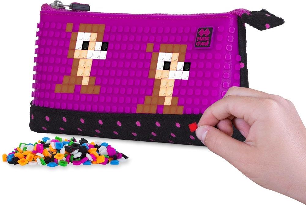 PIXIE CREW velké pouzdro ČERNÉ S FUCHSIOVÝM PUNTÍKEM - obrázek 3