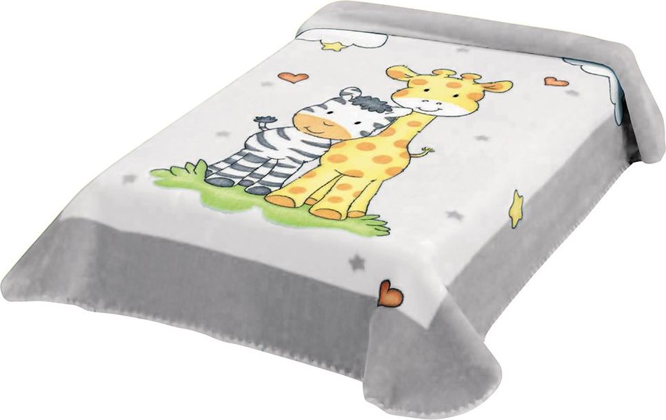 ŠPANĚLSKÁ DEKA ŽIRAFA A ZEBRA ŠEDÁ - obrázek 1