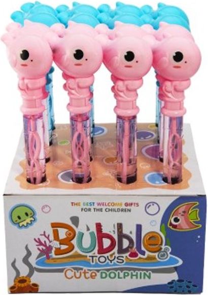 Teddies Bublifuk trubice delfín/ryba 35cm se zvukem 2 barvy 16ks v boxu - obrázek 2