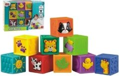 Měkké gumové kostky 9ks - ZVÍŘÁTKA barevná - Teddies - obrázek 1