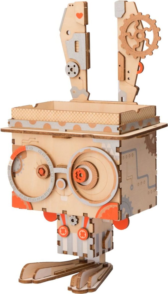 RoboTime dřevěné 3D puzzle Květináč králíček - obrázek 2