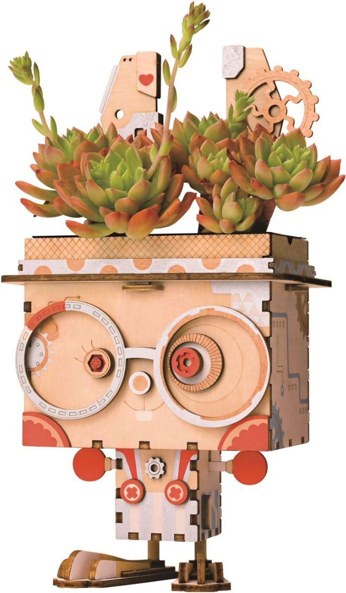 RoboTime dřevěné 3D puzzle Květináč králíček - obrázek 3
