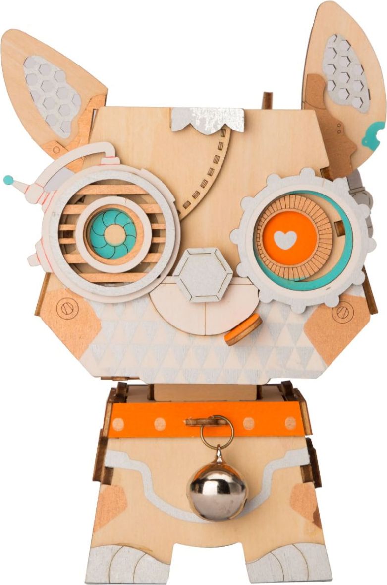 RoboTime dřevěné 3D puzzle Květináč štěňátko - obrázek 1