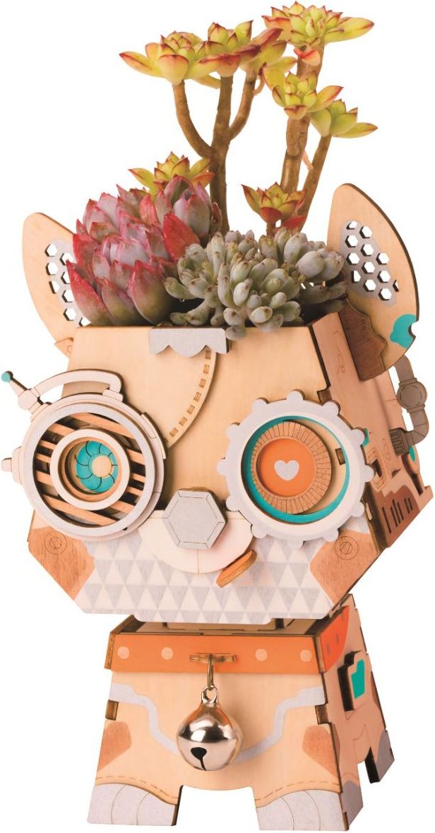 RoboTime dřevěné 3D puzzle Květináč štěňátko - obrázek 2