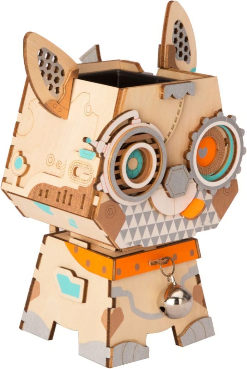 RoboTime dřevěné 3D puzzle Květináč štěňátko - obrázek 3