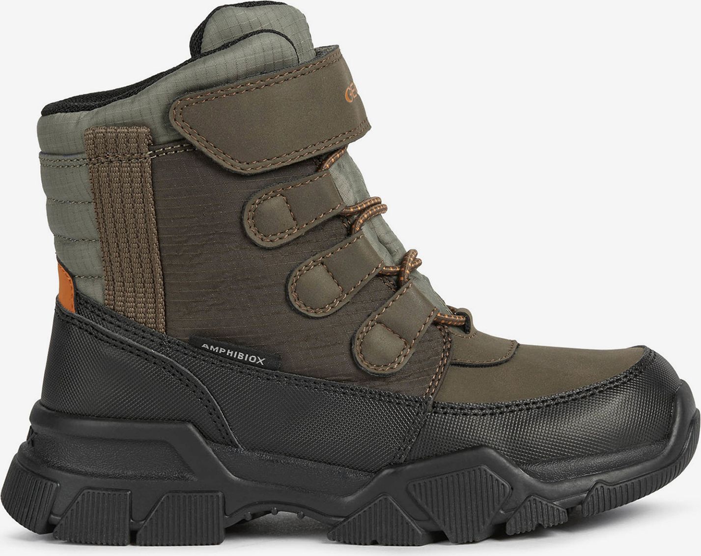 Hnědé-khaki klučičí kotníkové zimní boty Geox Nevegal Boy - 38 - obrázek 1