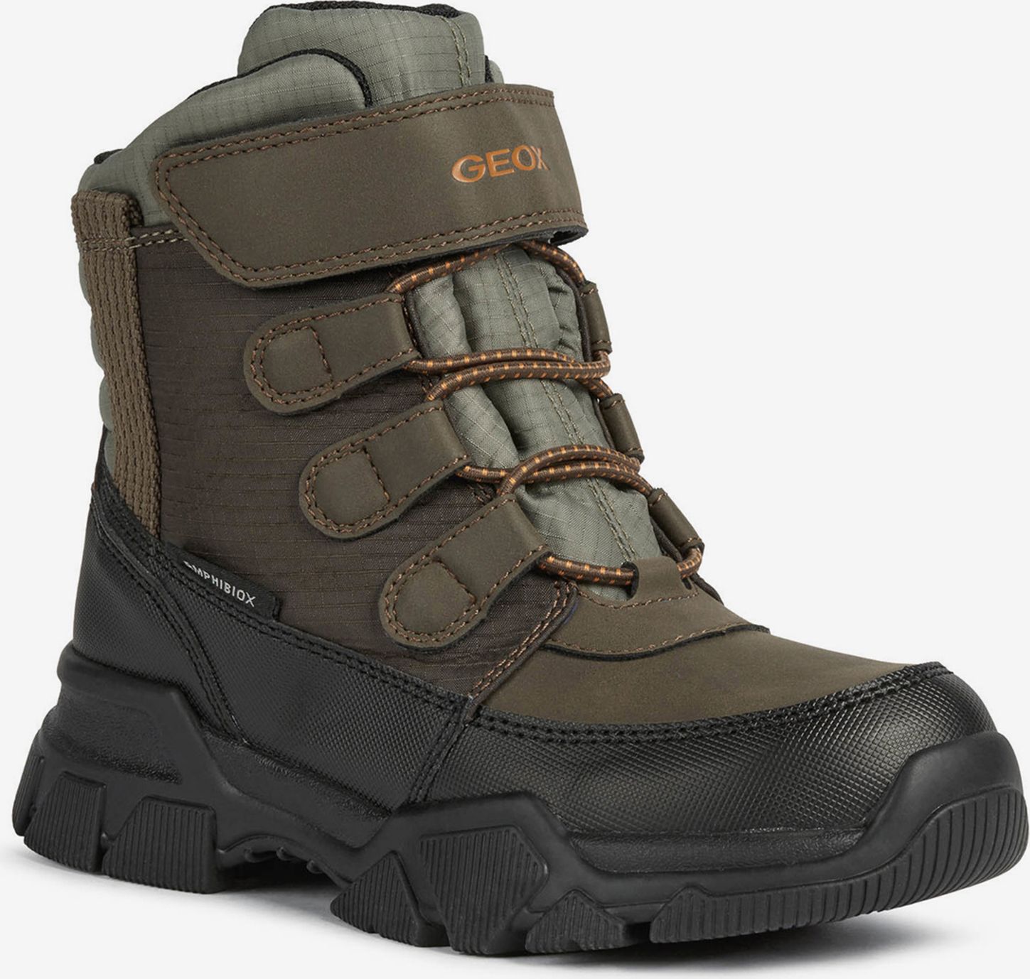 Hnědé-khaki klučičí kotníkové zimní boty Geox Nevegal Boy - 38 - obrázek 3