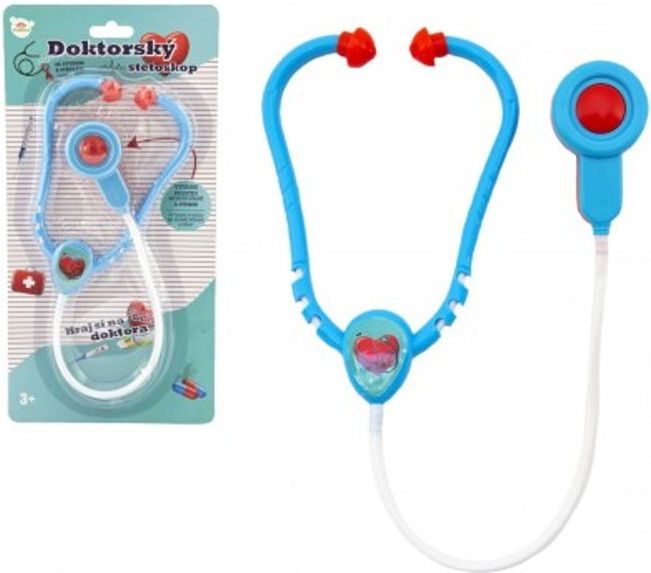 Teddies Stetoskop plast 53cm na baterie se světlem se zvukem na kartě 17x34x3cm - obrázek 1