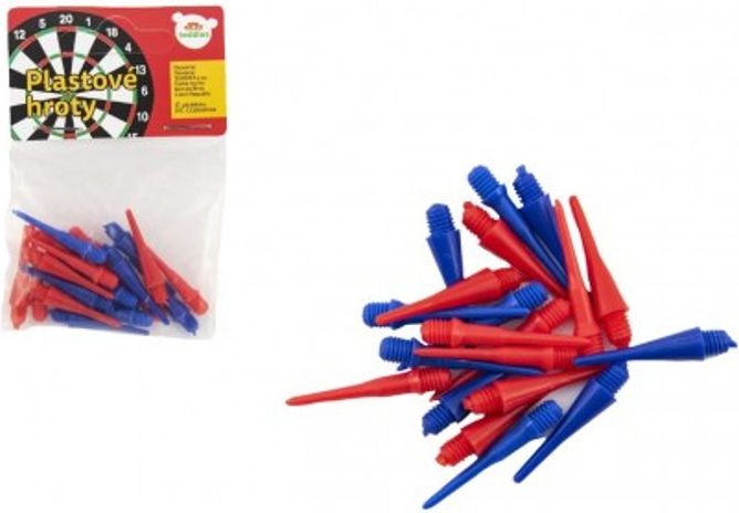 Teddies Plastové hroty 20ks k házecím šipkám v sáčku 6x9cm - obrázek 1
