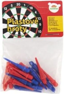 Teddies Plastové hroty 20ks k házecím šipkám v sáčku 6x9cm - obrázek 2