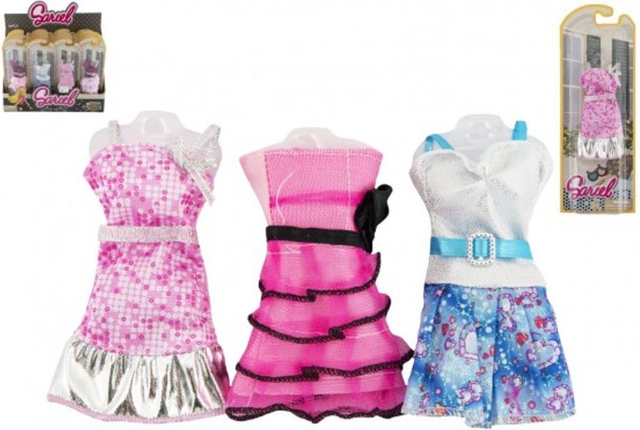 Teddies Oblečky/Šaty pro panenky 10-13cm 6 druhů na kartě 10x27x3cm 24ks v boxu - obrázek 1