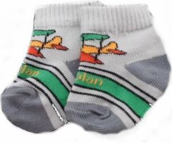 Ponožky kojenecké bavlna - AEROPLAN šedé - vel.0-3měs. - obrázek 1