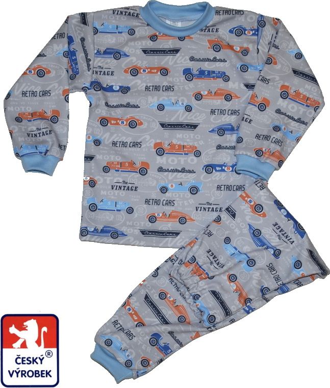 Dětské pyžamo Dětský svět chlapecké šedé Retro cars velikost 80 - obrázek 1