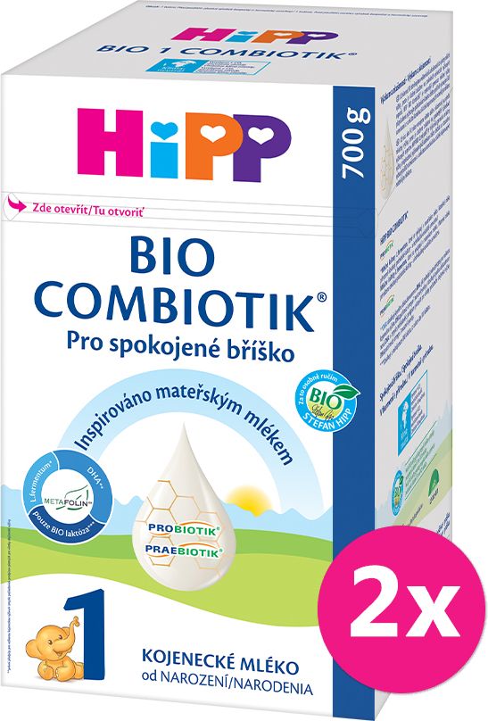 2x HiPP Výživa počáteční mléčná kojenecká 1 BIO Combiotik® od narození, 500 g - obrázek 1