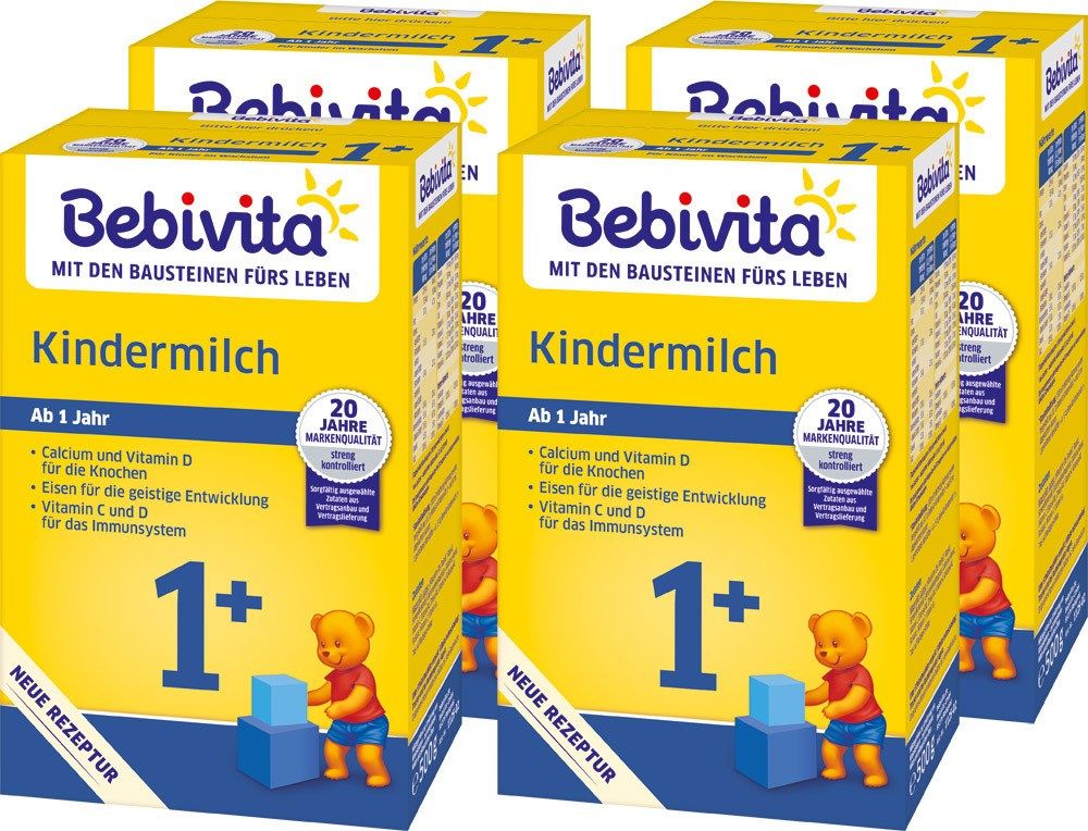 4x BEBIVITA Junior 1+ Instantní pokračovací mléčná výživa od uk. 1. roku, 500 g - obrázek 1