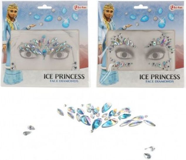 Teddies Obličejové zdobící diamanty/kamínky Ledová princezna plast 2 druhy v sáčku 18x17,5cm - obrázek 1