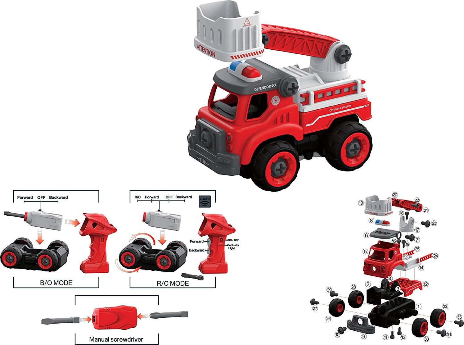 EDUSHAPE DIY HASIČSKÉ AUTO s dálkovým ovládáním - obrázek 3