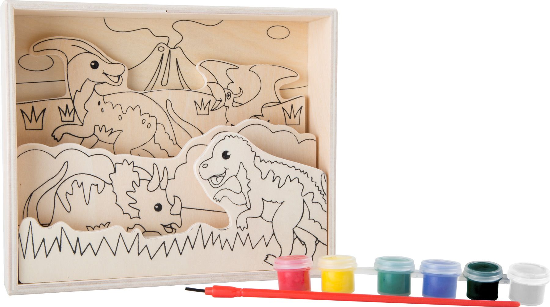 Legler Small Foot Dřevěný barevný 3D obrázek Varianta: Dinosauři - obrázek 1
