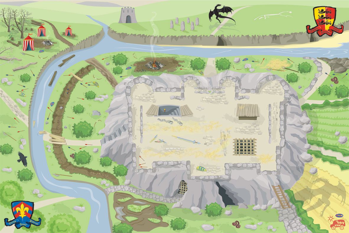 Le Toy Van Hrací koberec PLAYMAT hrad 150x100 cm - obrázek 1