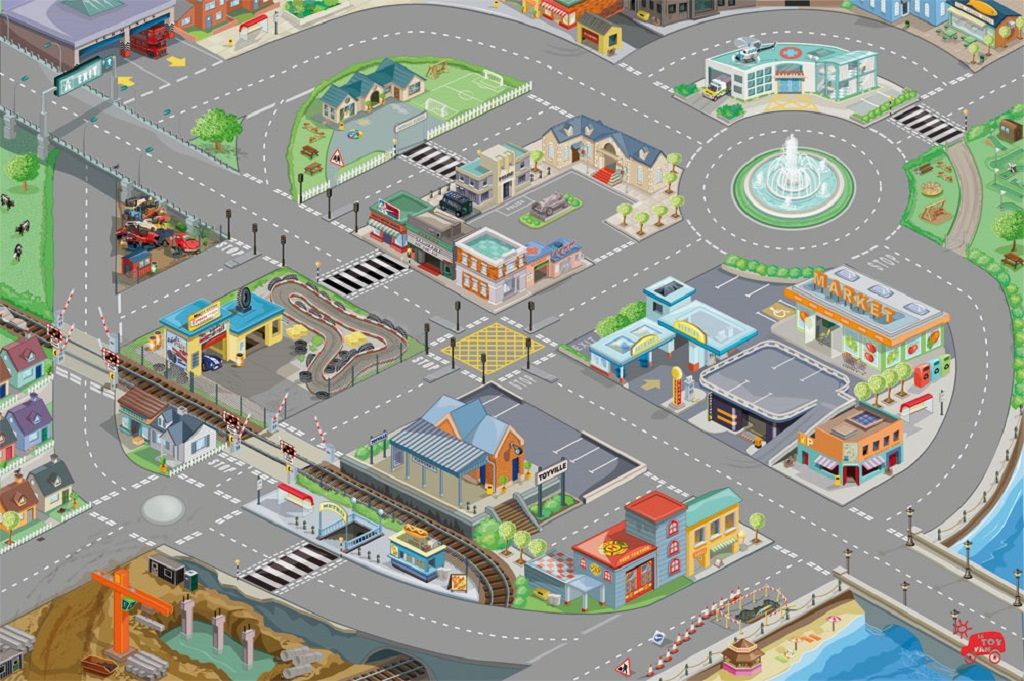 Le Toy Van Hrací koberec PLAYMAT Moje první město 80x120cm - obrázek 2