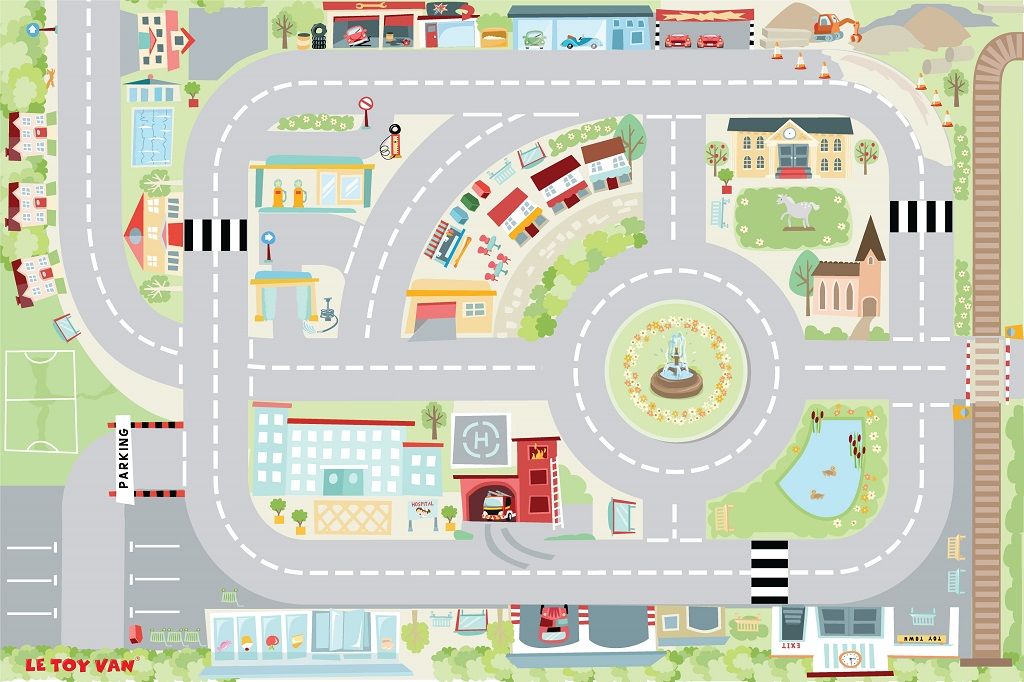 Le Toy Van Hrací koberec PLAYMAT město 80x120cm - obrázek 2