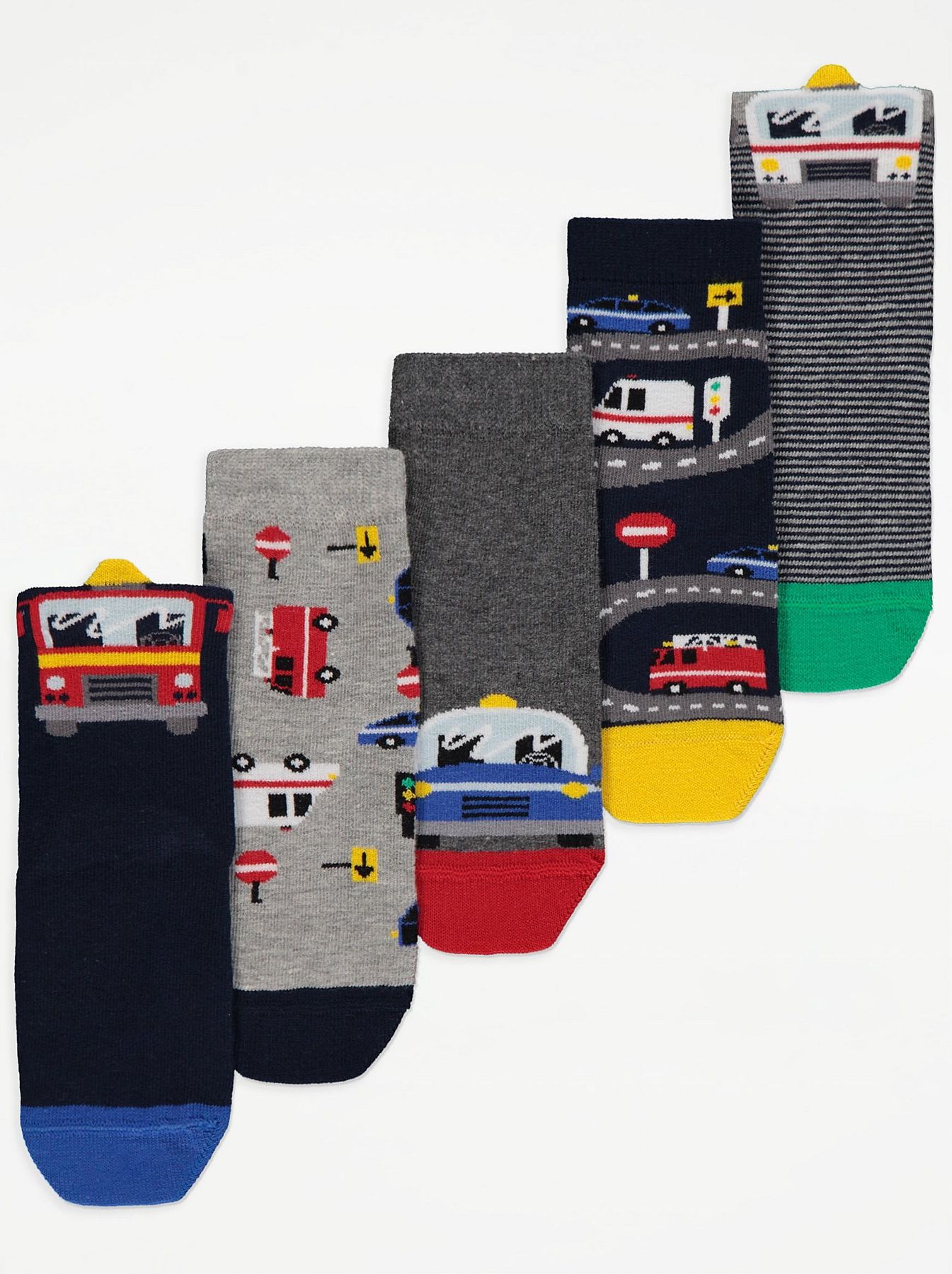 Chlapecké ponožky GEORGE, 5 ks v balení, motiv auta Velikost: EU 19 - 22.5 (1.5 - 2 roky) - obrázek 1