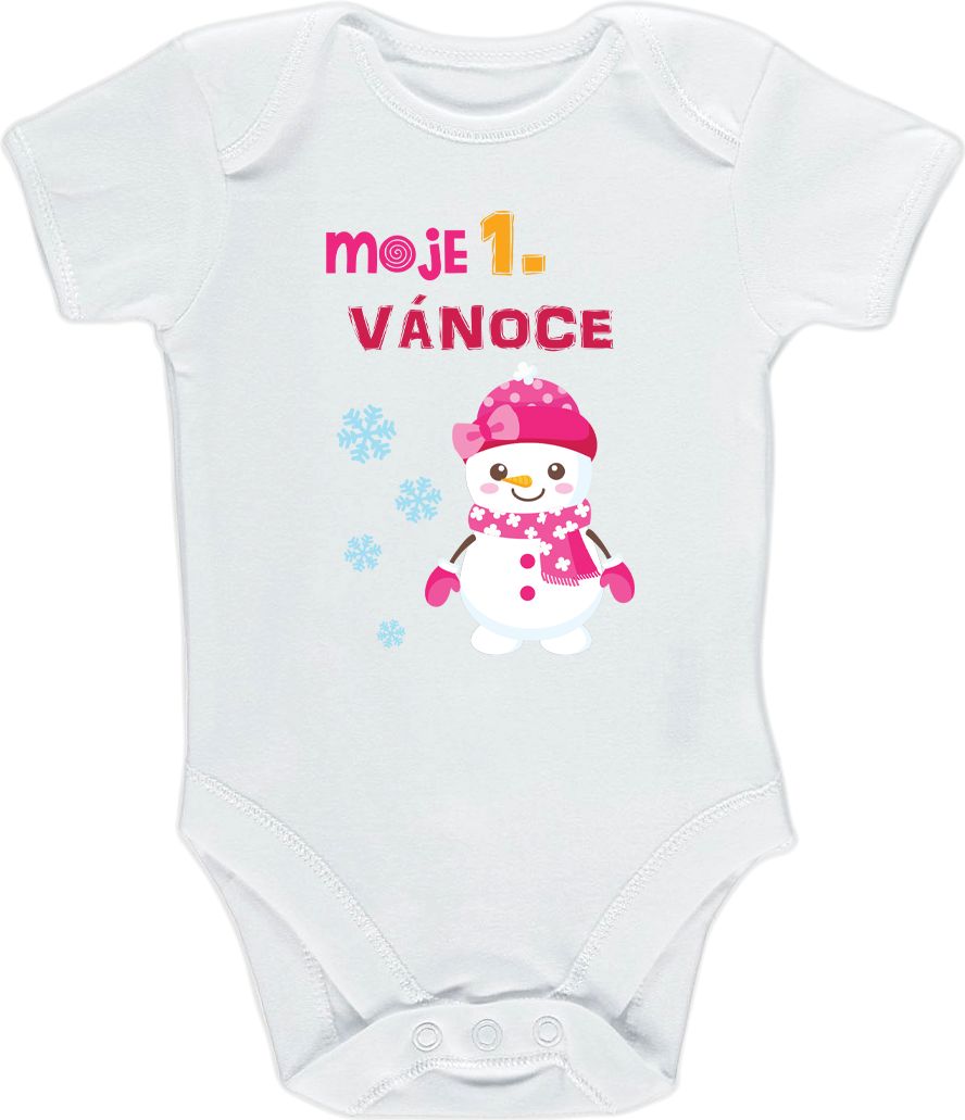 Kojenecké body Ellie Bee, krátký nebo dlouhý rukáv, barva bílá, motiv "Moje první Vánoce" Velikost: 0 - 3 měsíce (56 - 62cm), Rukáv: dlouhý - obrázek 3