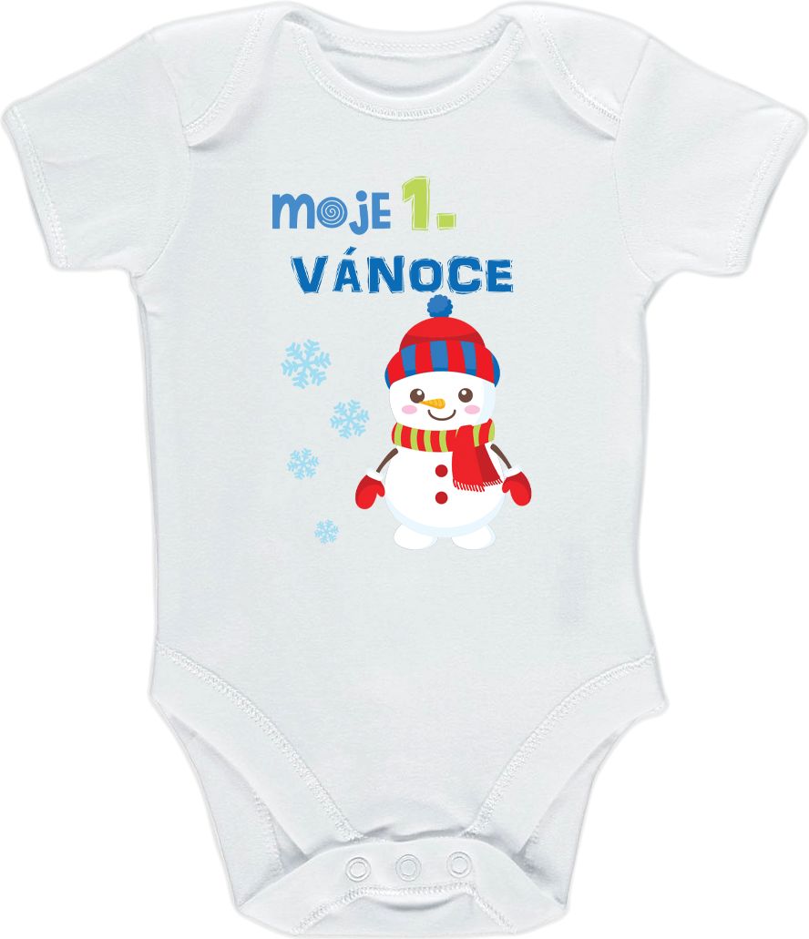 Kojenecké body Ellie Bee, krátký nebo dlouhý rukáv, barva bílá, motiv "Moje první Vánoce" Velikost: 0 - 3 měsíce (56 - 62cm), Rukáv: dlouhý - obrázek 3