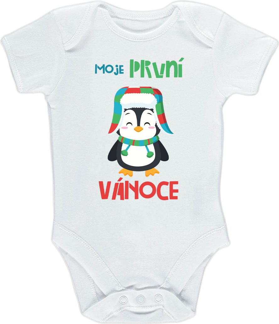 Kojenecké body Ellie Bee, krátký nebo dlouhý rukáv, barva bílá, motiv "Moje první Vánoce" Velikost: 0 - 3 měsíce (56 - 62cm), Rukáv: dlouhý - obrázek 3