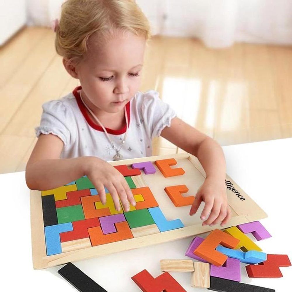 Popron Dřevěné puzzle - tvary - obrázek 1