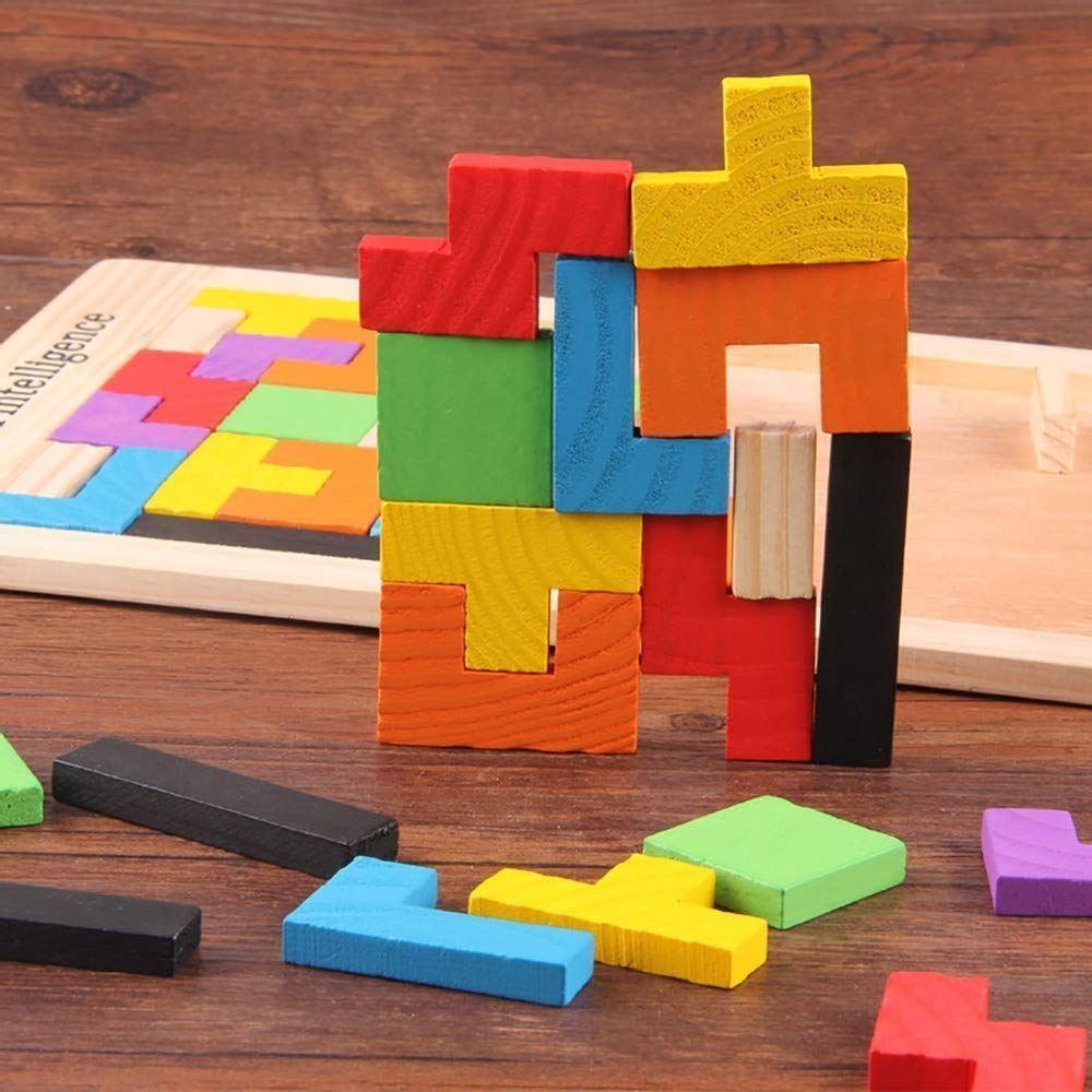 Popron Dřevěné puzzle - tvary - obrázek 5