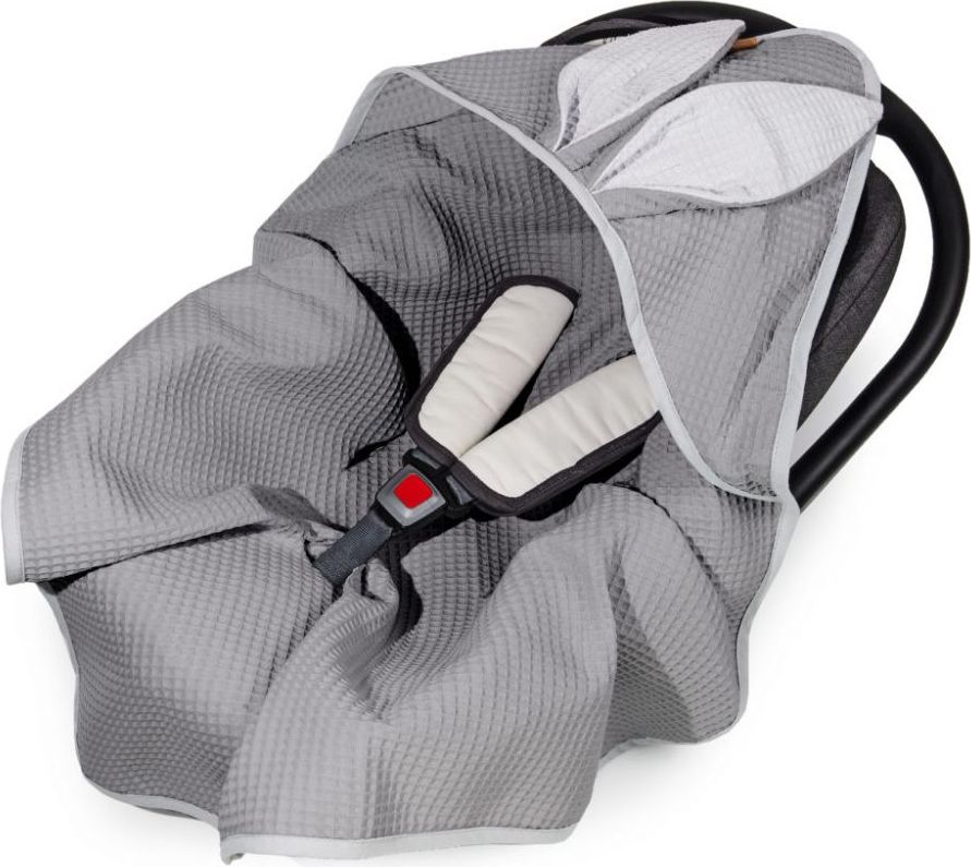 Floo For Baby Letní zavinovačka do autosedačky Waffle Rabbit Graphite 2021 - obrázek 1
