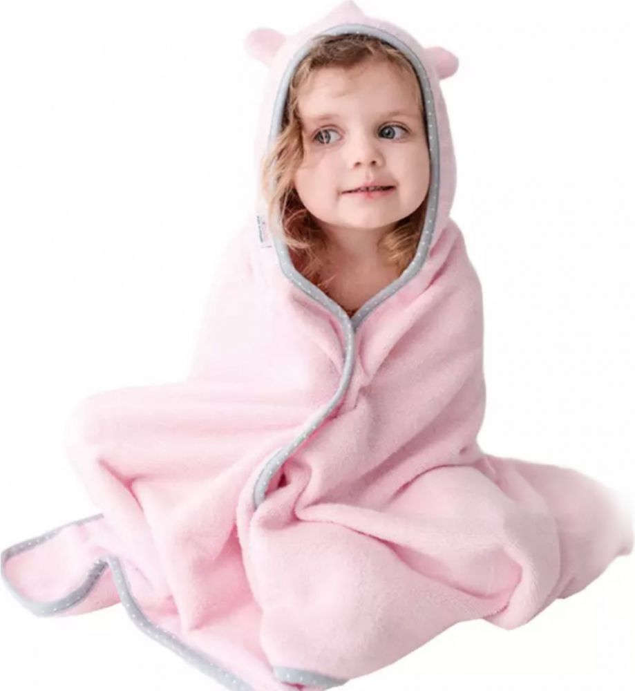 Lullalove Pastelové pončo pro větší děti Pink 2021 - obrázek 1