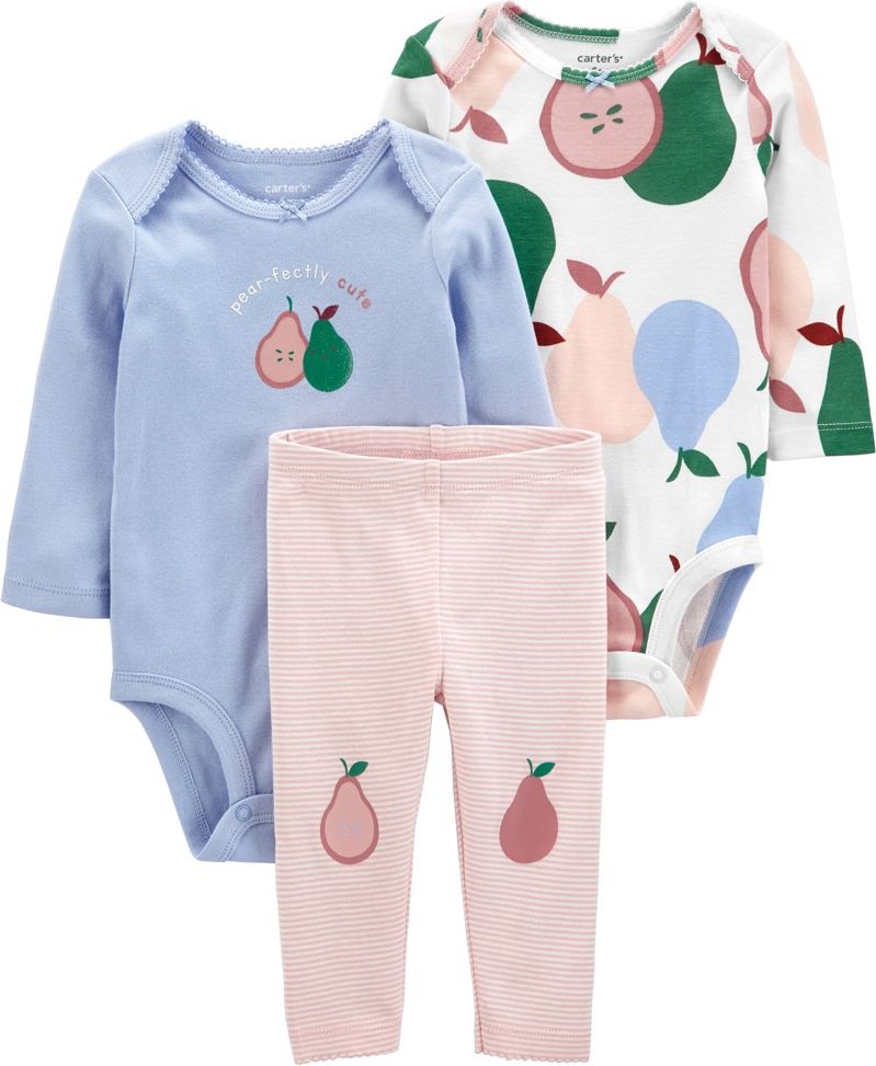 CARTER'S Set 3dílný body dl. rukáv 2ks, legíny Pear dívka NB /vel.56 - obrázek 1