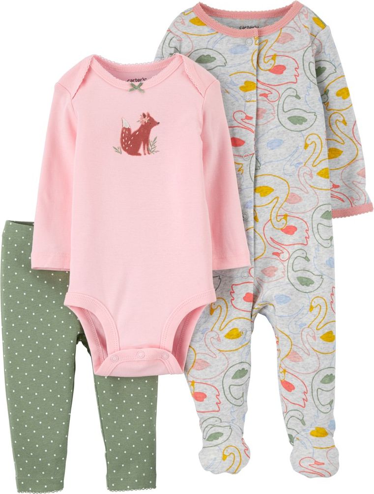 CARTER'S Set 3dílný body dl. rukáv, legíny, overal Fox & Gooses dívka 6m - obrázek 1