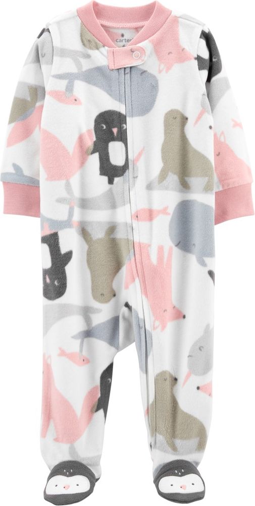 CARTER'S Overal na zip fleece Animals dívka 3m - obrázek 1
