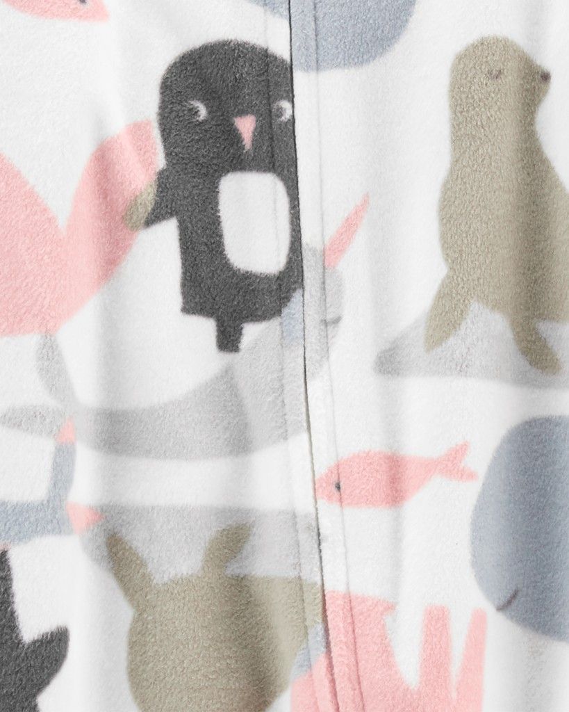 CARTER'S Overal na zip fleece Animals dívka 3m - obrázek 2