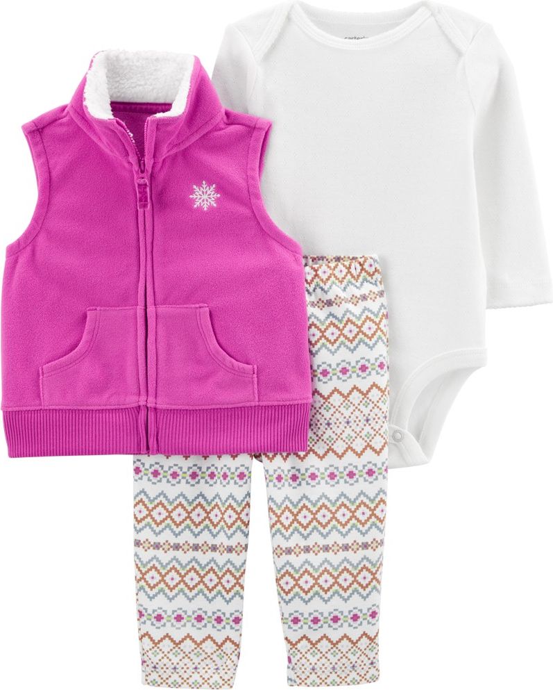CARTER'S Set 3dílný vesta, legíny, body dl.rukáv Purple dívka 12m - obrázek 1