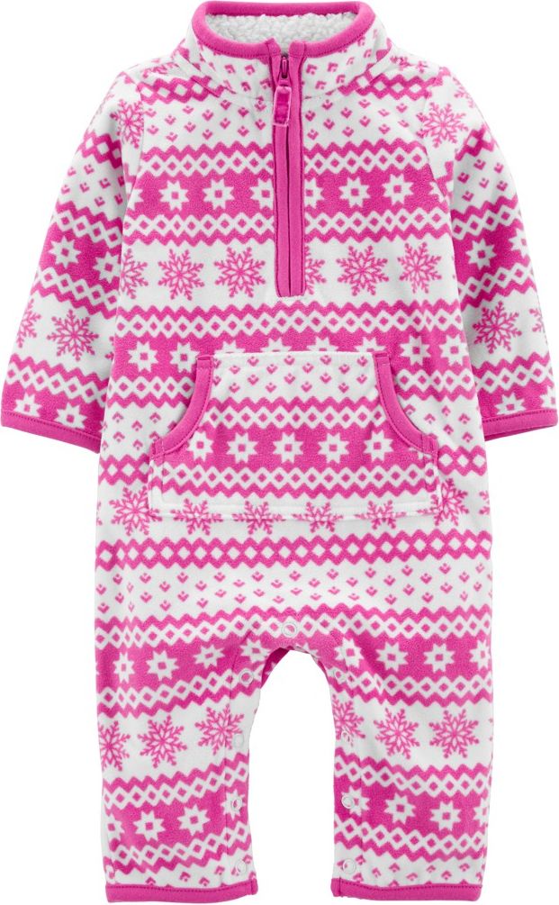 CARTER'S Overal bez nožiček přechodný Purple Patterns dívka NB /vel.56 - obrázek 1