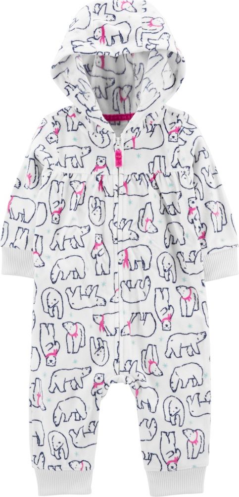 CARTER'S Overal bez nožiček přechodný Cream Bear dívka NB /vel.56 - obrázek 1